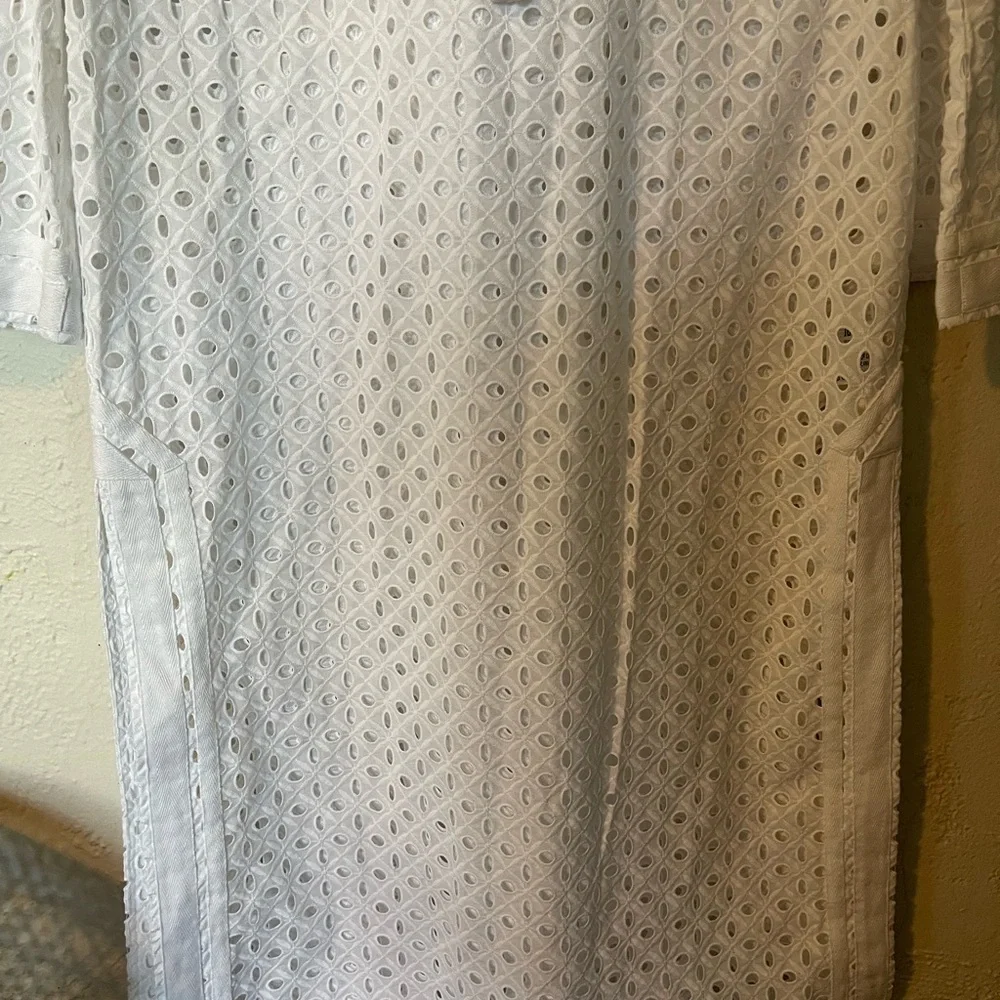 Tory Burch NWT Elegant White Eyelet Midi Length Tunic - Picture 4 of 10